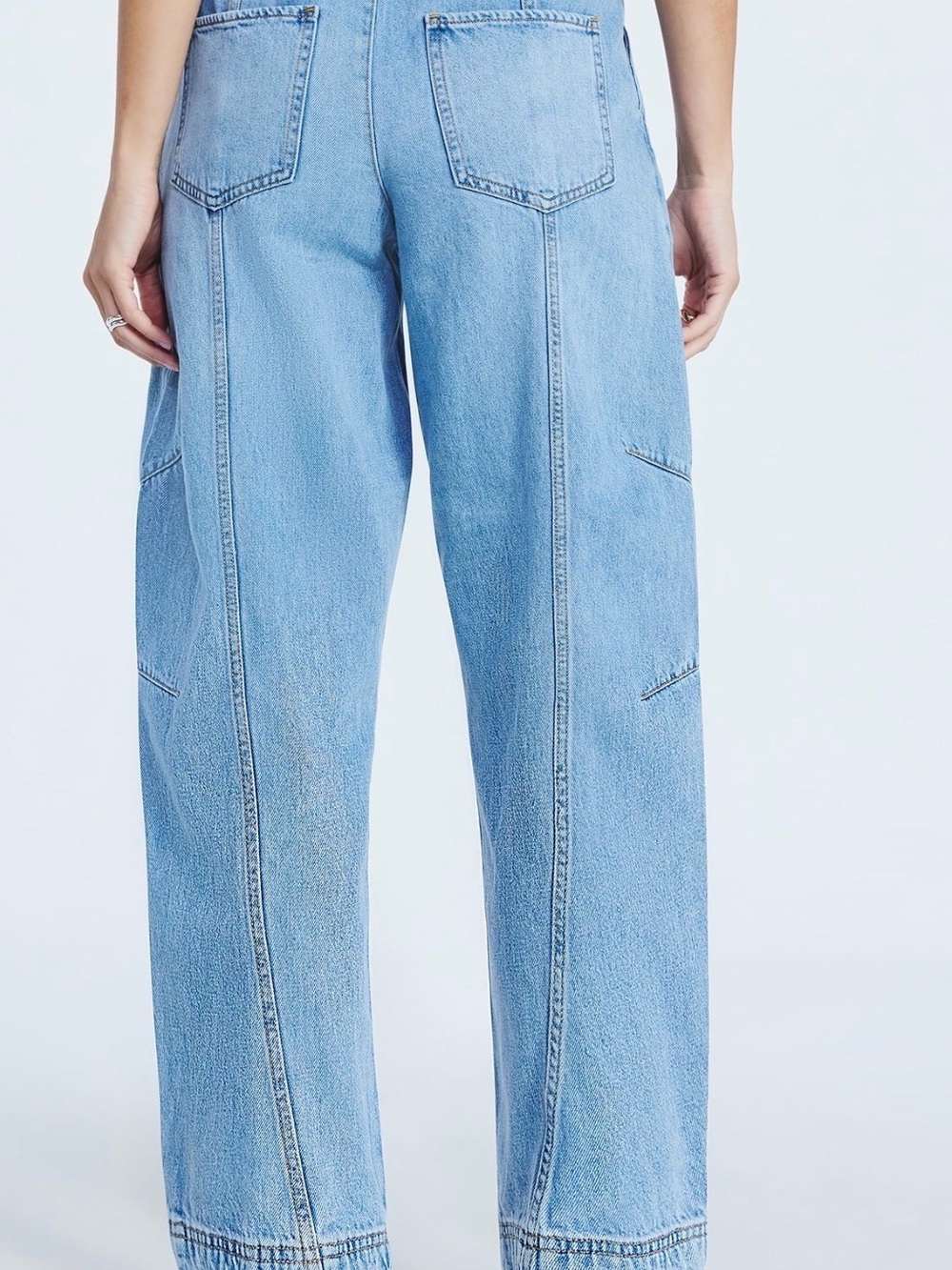 Women's Light Blue Wide-Leg Drawstring Jeans XXL - Picture 2 of 3